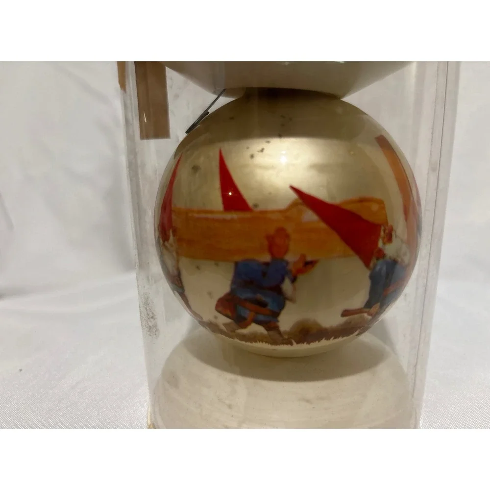 Vintage 1976 The Gnomes Collection American Greeting Glass Christmas Ornament 3